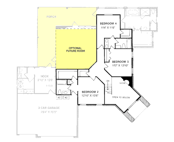 Home Plan - Traditional Floor Plan - Upper Floor Plan #20-177