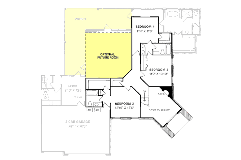House Design - Floor Plan - Upper Floor for Traditional House Plan #20-177 - 4 bed, 3.5 bath