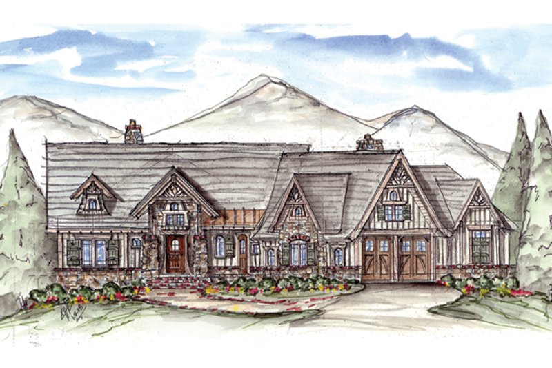 Architectural House Design - Craftsman Exterior - Front Elevation Plan #54-376