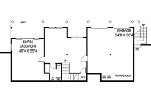 Floor Plan - Lower Floor for Ranch House Plan #60-1028 - 1 bed, 2.5 bath