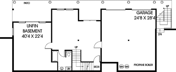 Home Plan - Ranch Floor Plan - Lower Floor Plan #60-1028