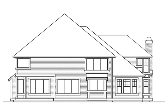 Exterior - Rear Elevation for Craftsman House Plan #132-254 - 4 bed, 2.5 bath