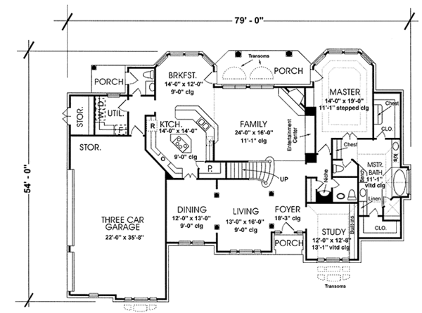 Architectural House Design - Country Floor Plan - Main Floor Plan #974-50