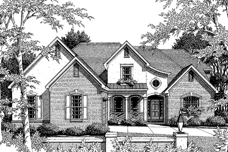 House Blueprint - Exterior - Front Elevation 3 for Country House Plan #952-144 - 3 bed, 2 bath