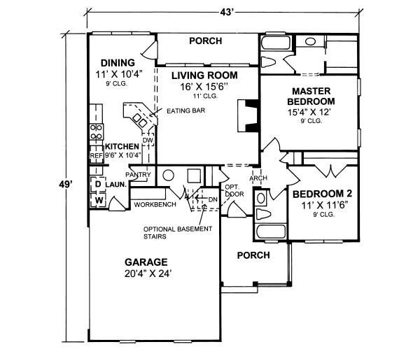 Home Plan - Traditional Floor Plan - Main Floor Plan #20-351