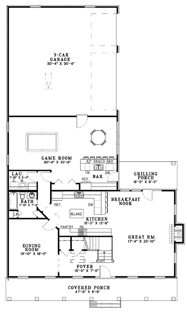 Architectural House Design - Classical Floor Plan - Main Floor Plan #17-3135