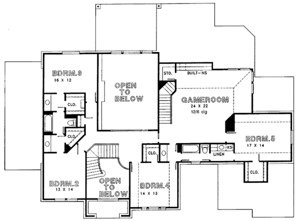 Home Plan - European Floor Plan - Upper Floor Plan #974-35