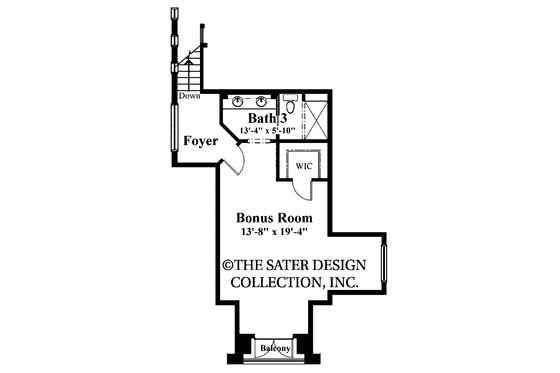 Floor Plan - Upper Floor for Mediterranean House Plan #930-314 - 3 bed, 4.5 bath