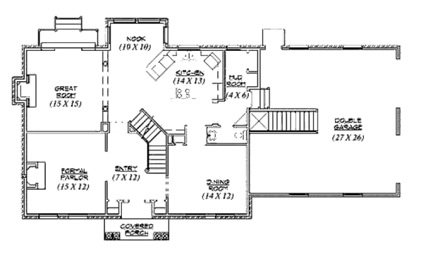 Dream House Plan - Colonial Floor Plan - Main Floor Plan #945-43