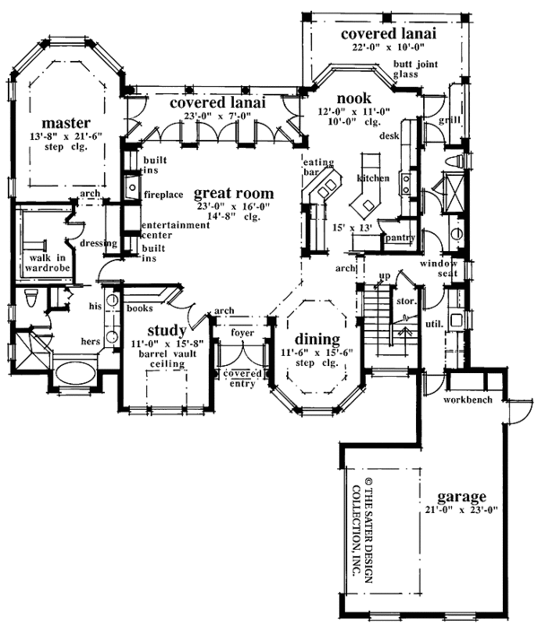 House Design - European Floor Plan - Main Floor Plan #930-345