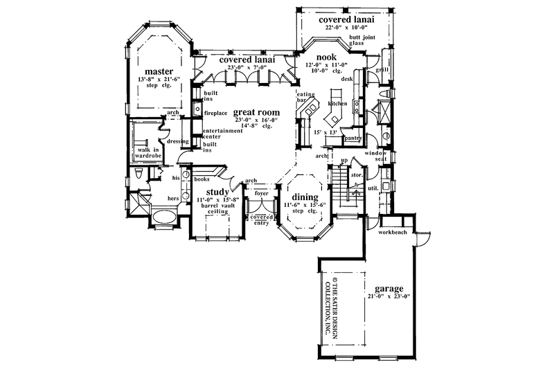 Home Plan - Floor Plan - Main Floor for European House Plan #930-345 - 3 bed, 3 bath