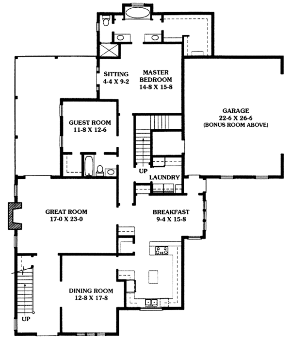 Dream House Plan - Country Floor Plan - Main Floor Plan #1014-61
