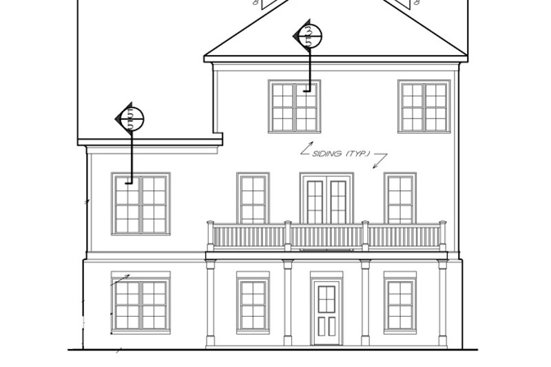 Home Plan - Exterior - Rear Elevation for Traditional House Plan #927-537 - 4 bed, 3 bath