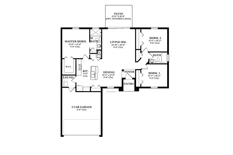 Home Plan - Floor Plan - Main Floor for Mediterranean House Plan #1058-32 - 3 bed, 2 bath