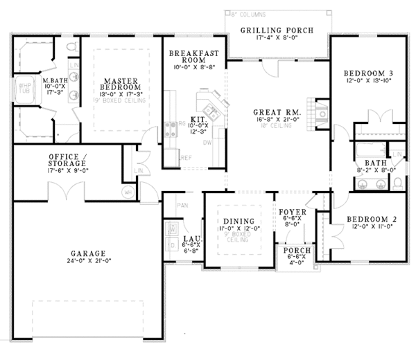 House Plan Design - Traditional Floor Plan - Main Floor Plan #17-3275