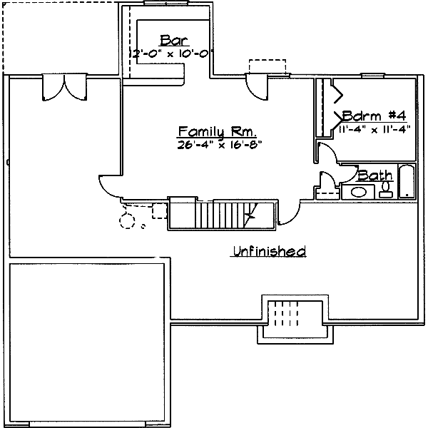 Home Plan - Traditional Floor Plan - Lower Floor Plan #31-120