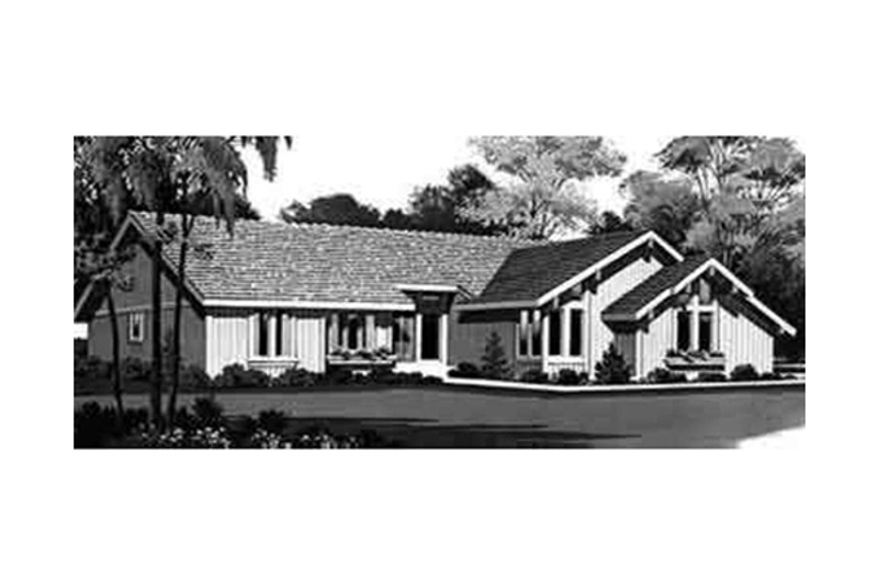 Architectural House Design - Ranch Exterior - Front Elevation Plan #72-452