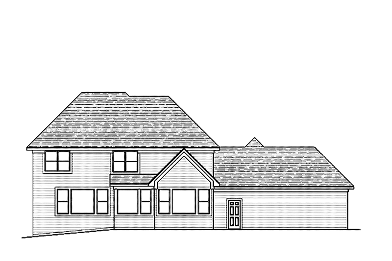 Architectural House Design - Exterior - Rear Elevation for European House Plan #51-1107 - 4 bed, 2.5 bath