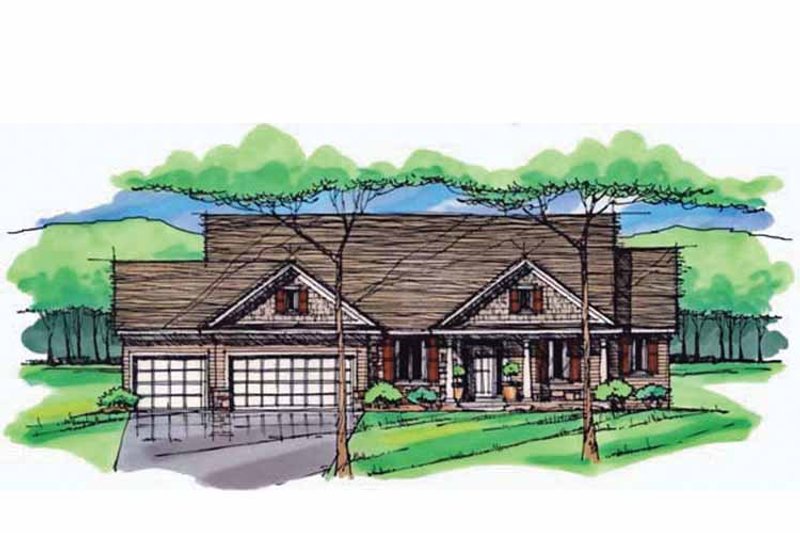 Home Plan - Exterior - Front Elevation 3 for European House Plan #51-979 - 1 bed, 1.5 bath