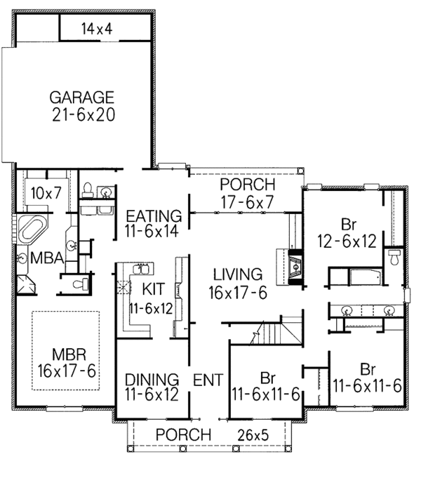 Home Plan - European Floor Plan - Main Floor Plan #15-307
