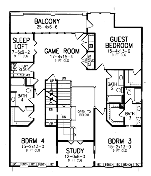 Architectural House Design - Craftsman Floor Plan - Upper Floor Plan #952-269