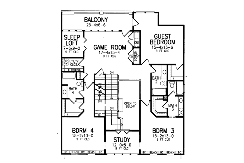 Dream House Plan - Floor Plan - Upper Floor for Craftsman House Plan #952-269 - 4 bed, 4.5 bath