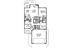 Floor Plan - Main Floor for Ranch House Plan #18-1029 - 3 bed, 2 bath