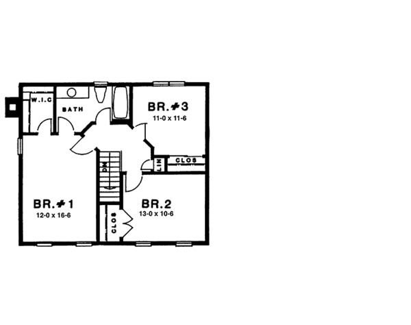 House Plan Design - Country Floor Plan - Upper Floor Plan #1001-132