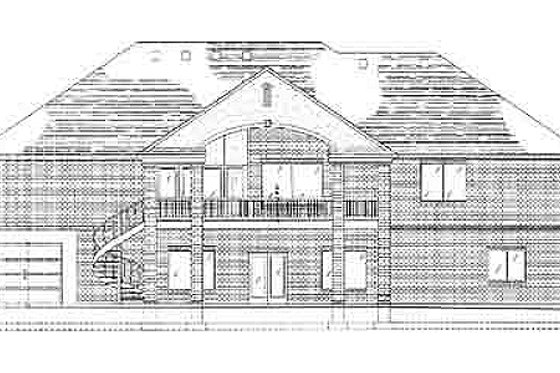 Exterior - Rear Elevation for Traditional House Plan #5-129 - 4 bed, 2.5 bath