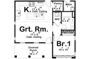 Cottage Style House Plan - 1 Beds 1 Baths 642 Sq/Ft Plan #455-522 