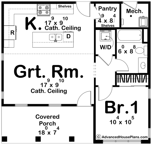 Home Plan - Cottage Floor Plan - Main Floor Plan #455-522