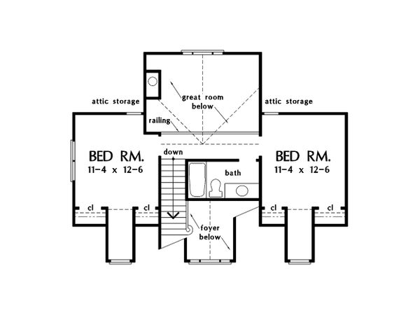 Architectural House Design - Country Floor Plan - Upper Floor Plan #929-15