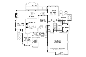 Floor Plan - Main Floor for Craftsman House Plan #929-999 - 3 bed, 2 bath