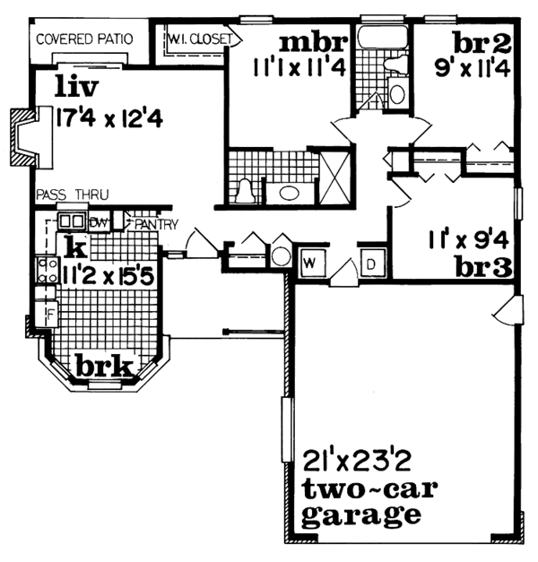 Home Plan - Ranch Floor Plan - Main Floor Plan #310-998