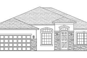Exterior - Front Elevation 4 for Mediterranean House Plan #1058-116 - 3 bed, 2 bath