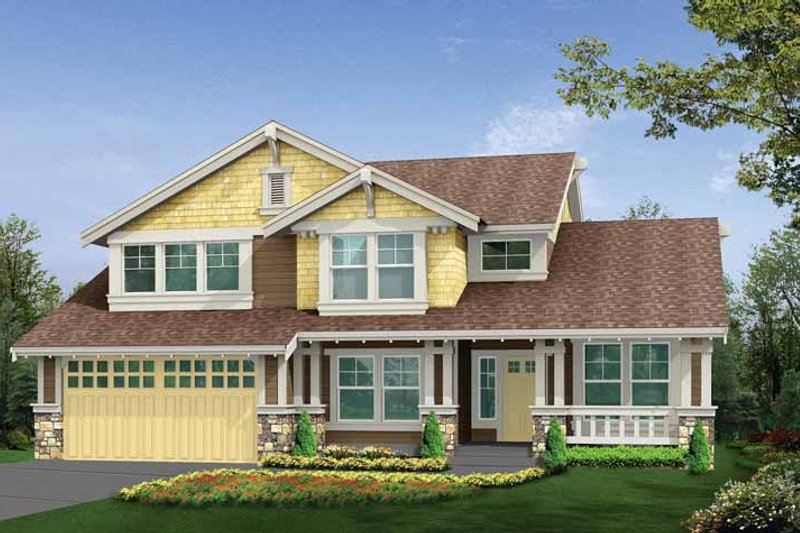 Architectural House Design - Craftsman Exterior - Front Elevation Plan #132-294