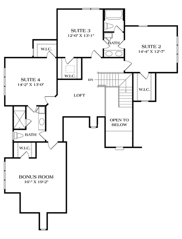House Design - European Floor Plan - Upper Floor Plan #453-636