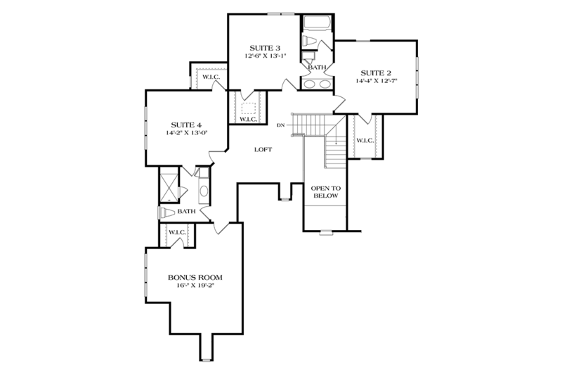 Architectural House Design - Floor Plan - Upper Floor for European House Plan #453-636 - 4 bed, 3.5 bath