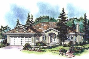 Mediterranean Exterior - Front Elevation Plan #18-150