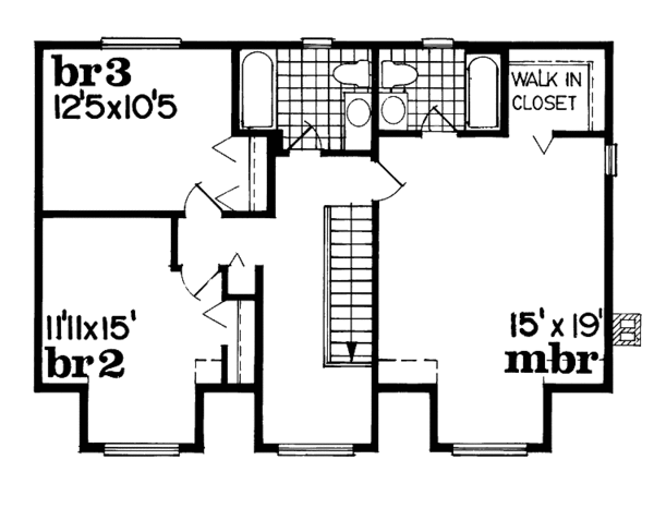 House Blueprint - Colonial Floor Plan - Upper Floor Plan #47-979