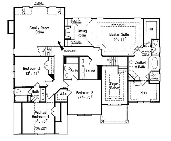 Home Plan - Colonial Floor Plan - Upper Floor Plan #927-578