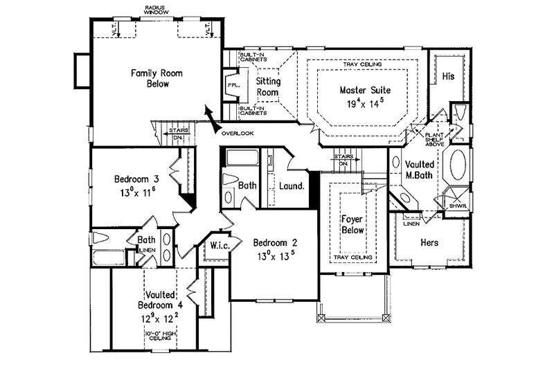 Home Plan - Floor Plan - Upper Floor for Colonial House Plan #927-578 - 5 bed, 4.5 bath