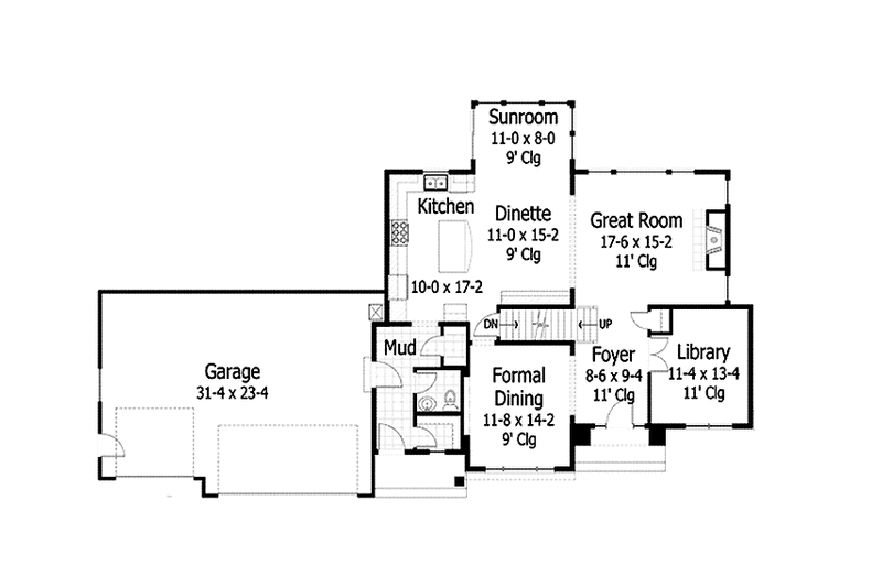 Dream House Plan - Floor Plan - Main Floor for European House Plan #51-1081 - 4 bed, 2.5 bath