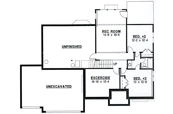 Traditional Floor Plan - Lower Floor Plan #67-270