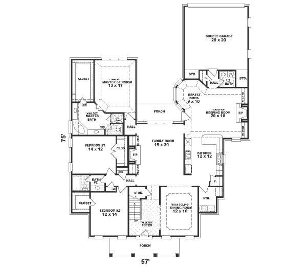 Southern Floor Plan - Main Floor Plan #81-378