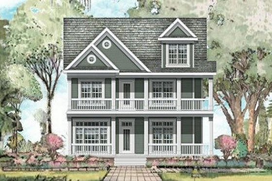 Exterior - Front Elevation for Traditional House Plan #424-217 - 5 bed, 4 bath