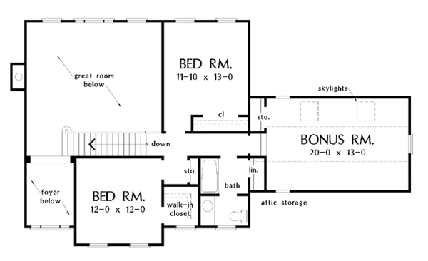 Country Floor Plan - Upper Floor Plan #929-381
