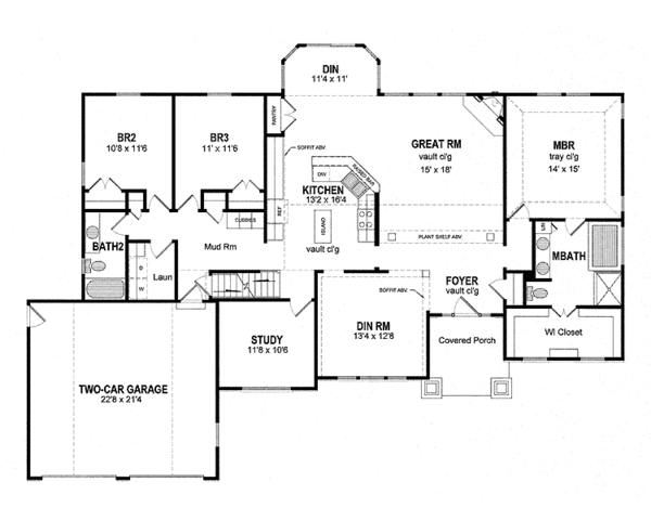 Home Plan - Craftsman Floor Plan - Main Floor Plan #316-266