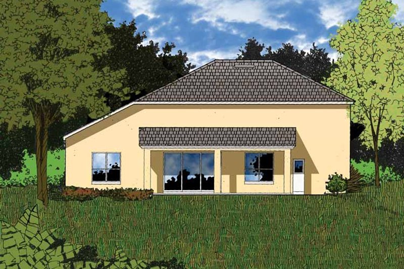 House Plan Design - Exterior - Rear Elevation for European House Plan #1015-6 - 5 bed, 3 bath