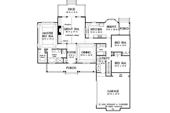 Floor Plan - Main Floor for Country House Plan #929-670 - 3 bed, 2 bath
